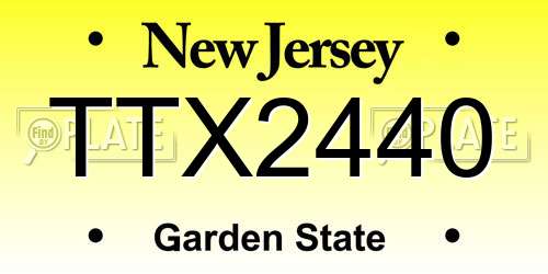 TTX2440 New Jersey License Plate