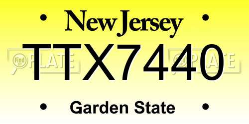 TTX7440 New Jersey License Plate