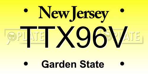 TTX96V New Jersey License Plate