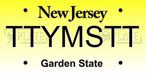 TTYMSTT New Jersey License Plate