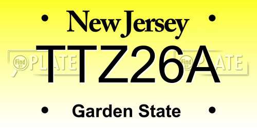 TTZ26A New Jersey License Plate