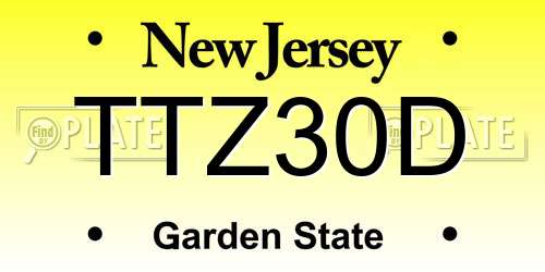 TTZ30D New Jersey License Plate