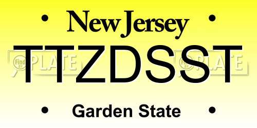 TTZDSST New Jersey License Plate