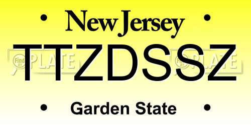 TTZDSSZ New Jersey License Plate