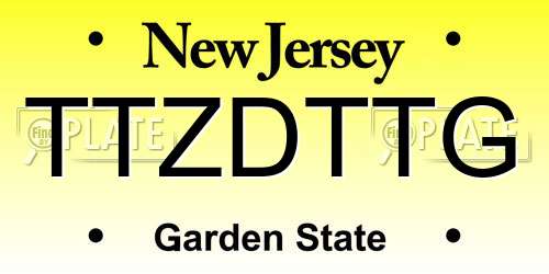 TTZDTTG New Jersey License Plate