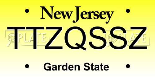 TTZQSSZ New Jersey License Plate