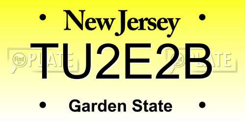 TU2E2B New Jersey License Plate