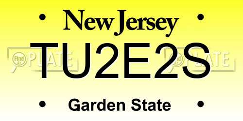 TU2E2S New Jersey License Plate
