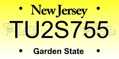TU2S755 New Jersey License Plate