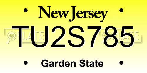 TU2S785 New Jersey License Plate