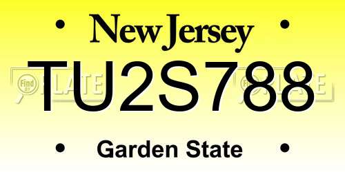 TU2S788 New Jersey License Plate