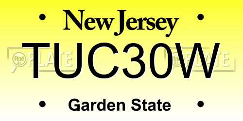 TUC30W New Jersey License Plate