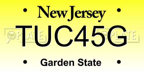 TUC45G New Jersey License Plate