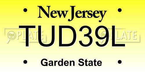 TUD39L New Jersey License Plate