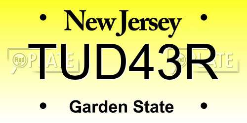 TUD43R New Jersey License Plate