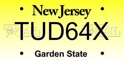 TUD64X New Jersey License Plate