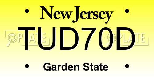 TUD70D New Jersey License Plate