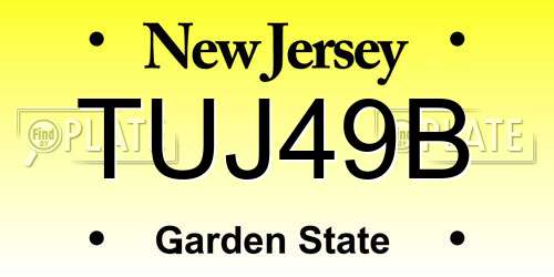 TUJ49B New Jersey License Plate