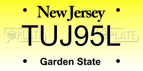 TUJ95L New Jersey License Plate