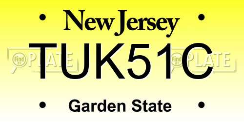 TUK51C New Jersey License Plate