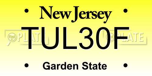 TUL30F New Jersey License Plate