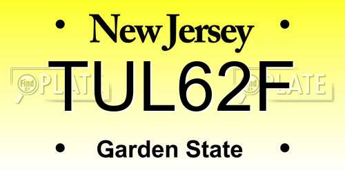 TUL62F New Jersey License Plate