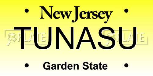 TUNASU New Jersey License Plate
