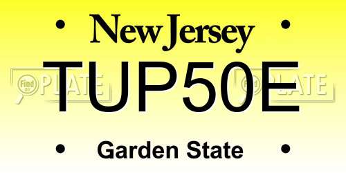TUP50E New Jersey License Plate