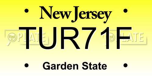 TUR71F New Jersey License Plate