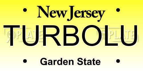 TURBOLU New Jersey License Plate