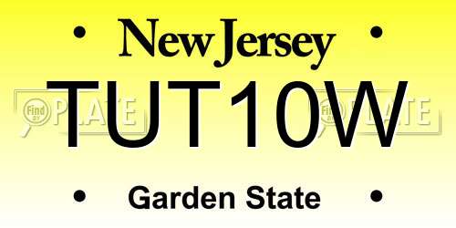 TUT10W New Jersey License Plate