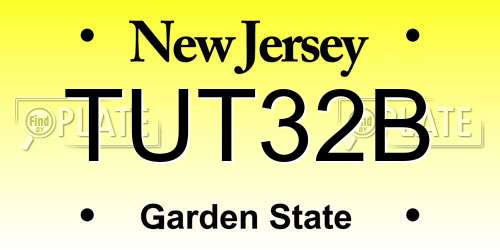 TUT32B New Jersey License Plate