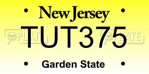 TUT375 New Jersey License Plate