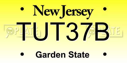 TUT37B New Jersey License Plate