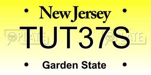TUT37S New Jersey License Plate