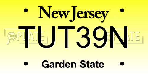 TUT39N New Jersey License Plate