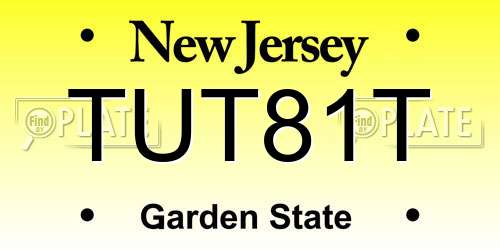 TUT81T New Jersey License Plate