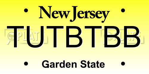 TUTBTBB New Jersey License Plate