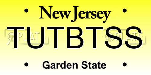 TUTBTSS New Jersey License Plate