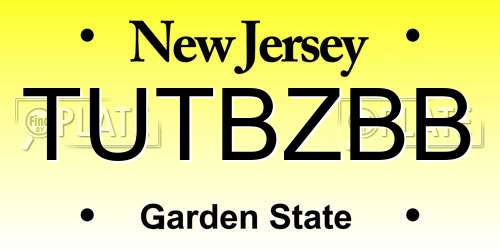 TUTBZBB New Jersey License Plate