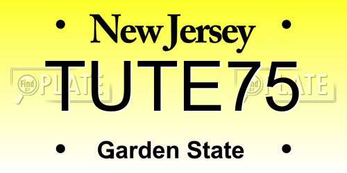 TUTE75 New Jersey License Plate