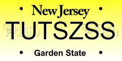 TUTSZSS New Jersey License Plate