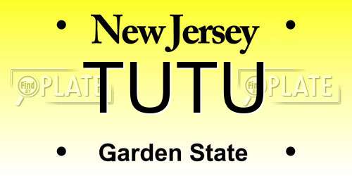 TUTU New Jersey License Plate