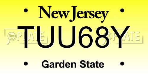 TUU68Y New Jersey License Plate
