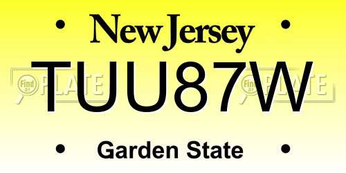 TUU87W New Jersey License Plate