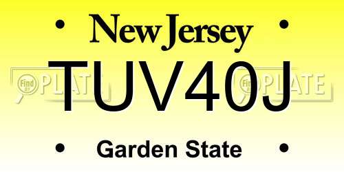 TUV40J New Jersey License Plate
