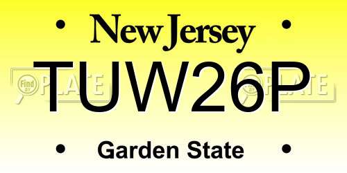 TUW26P New Jersey License Plate
