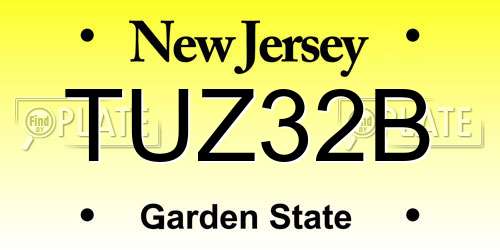 TUZ32B New Jersey License Plate