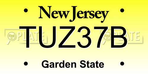 TUZ37B New Jersey License Plate