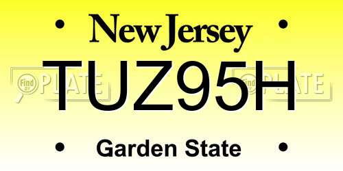 TUZ95H New Jersey License Plate